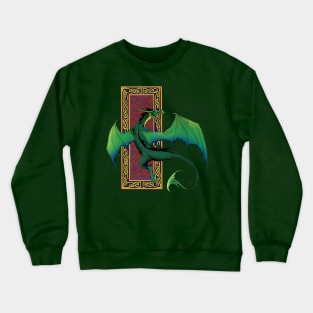 Celtic Knot Work Green Dragon Crewneck Sweatshirt